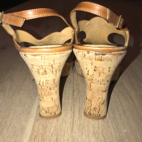 Via Spiga Cork Heel Sandals 8.5 - Picture 4 of 5